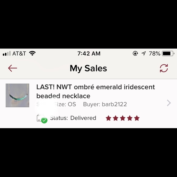 LAST! NWT ombré emerald beaded necklace - Picture 4 of 6